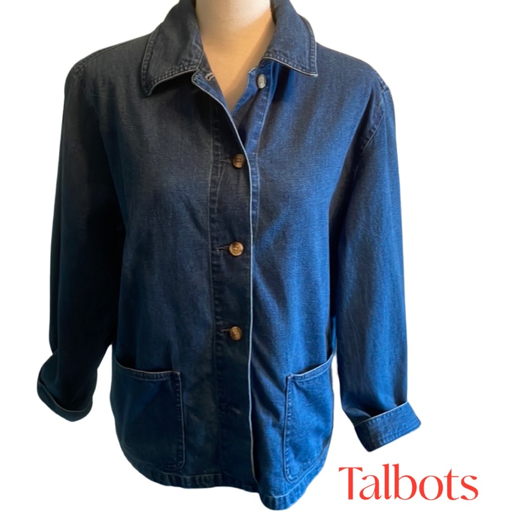 Talbots Button Down Jean Jacket Size Sp - image 3